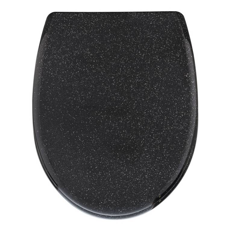 Argos Home Black Glitter Slow Close Toilet Seat 0