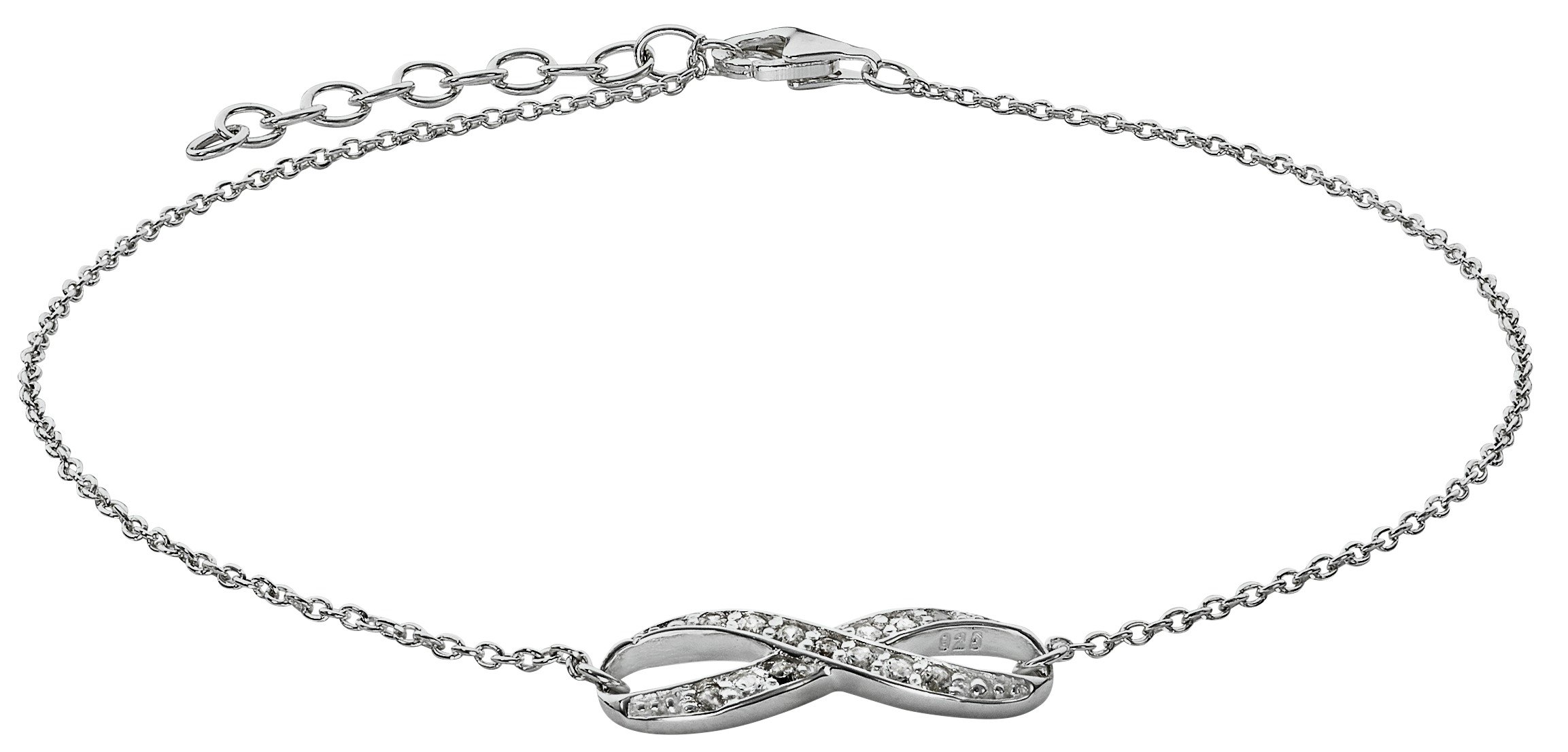 State of Mine Sterling Silver Cubic Zirconia Infinity Anklet