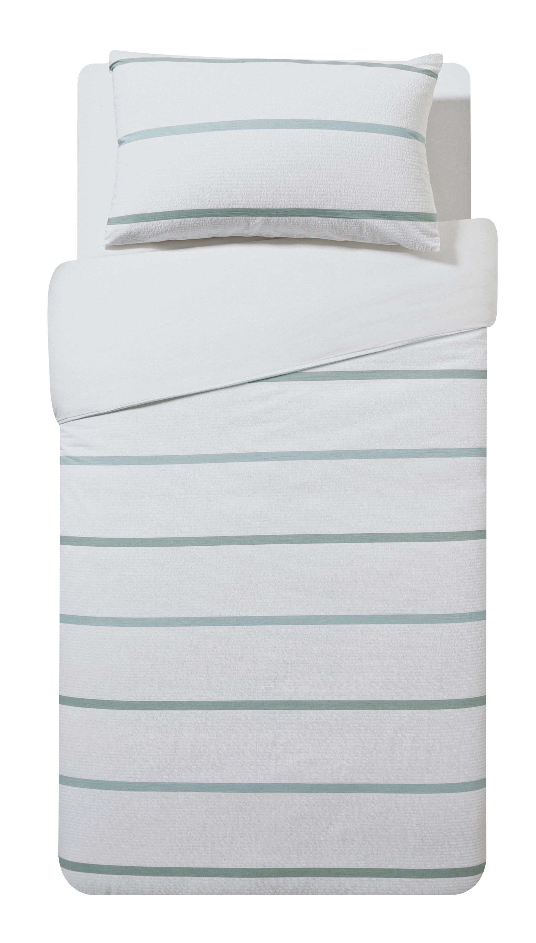 Argos Home Evan Green Stripe Bedding Set - Single