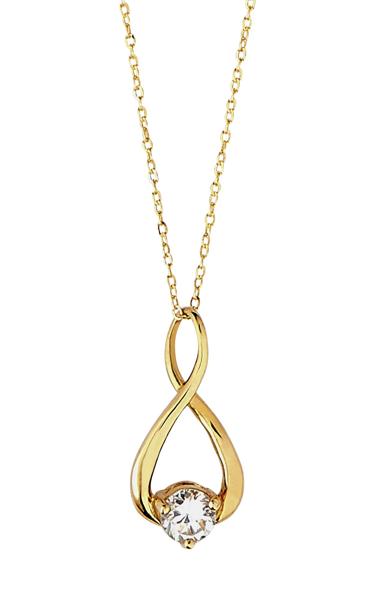 Revere 9ct Gold Figure of 8 Pendant 18 Inch Necklace