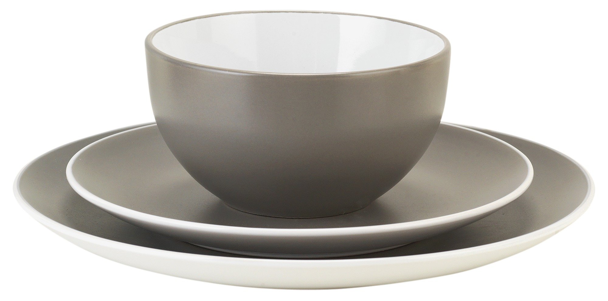 Argos Home 12 Piece Stoneware Dinner Set - Flint Grey