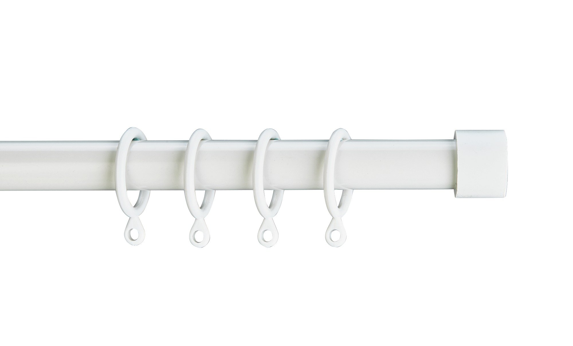 HOME Ext Metal Stopper Curtain Pole - White