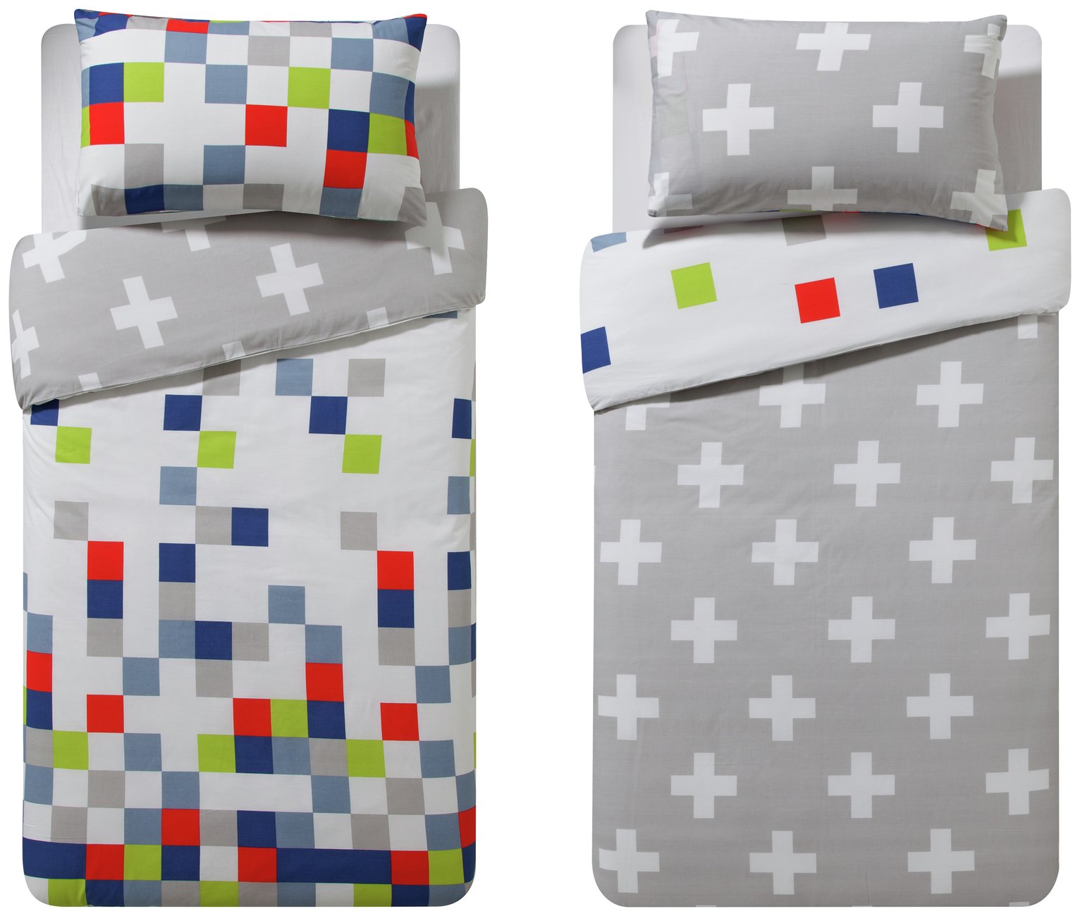 Argos Home Blocks Twin Pack Bedding Set - Toddler