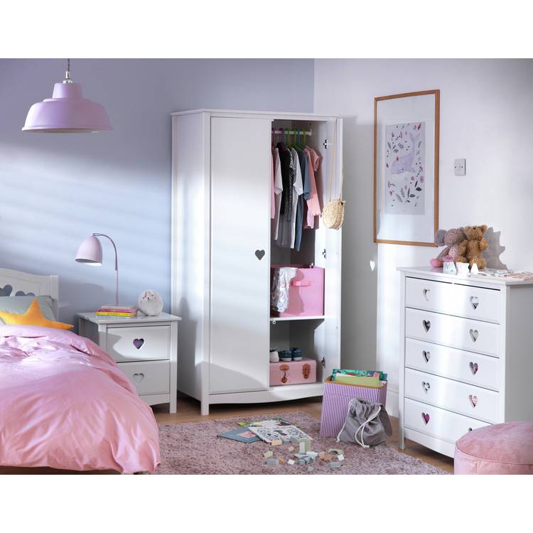 Argos Home Kids Mia 3 Piece 2 Door Wardrobe Set - White 0
