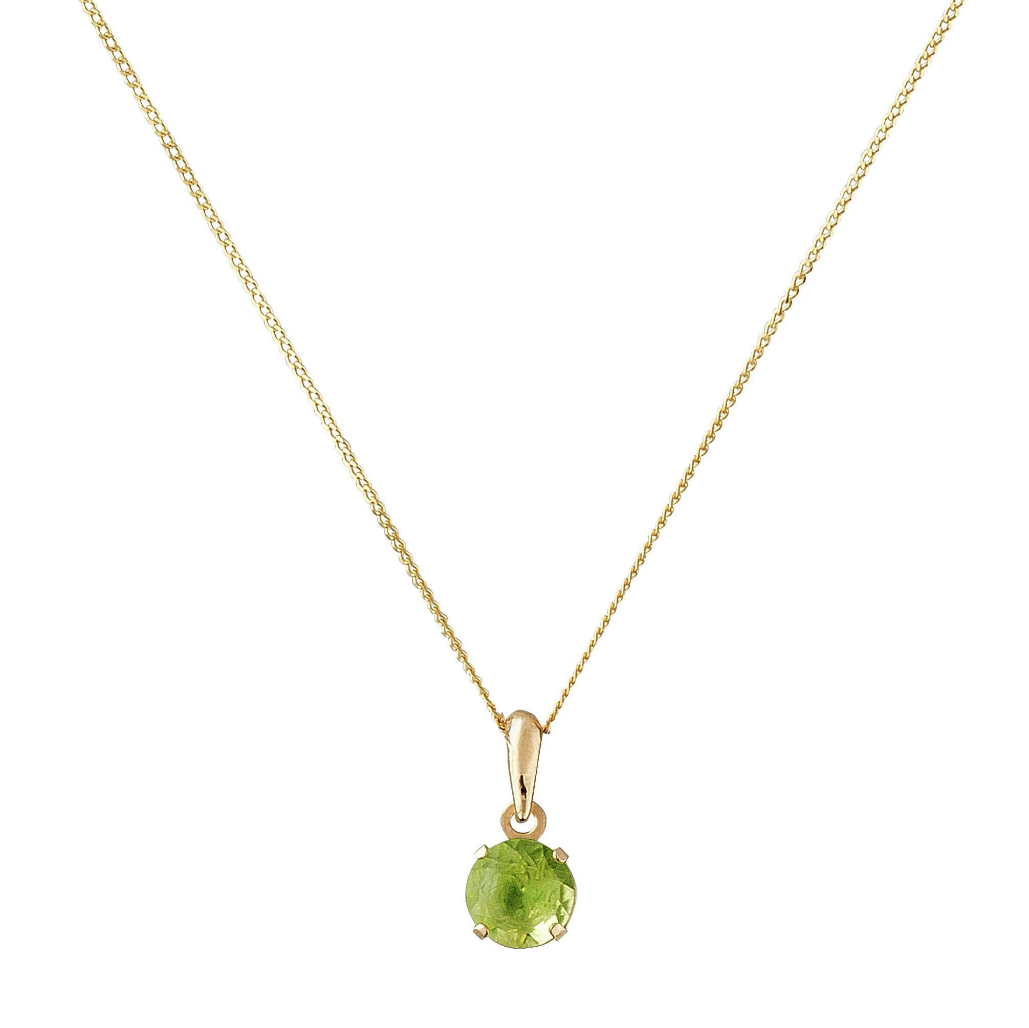 Revere 9ct Gold Peridot Pendant Necklace - August