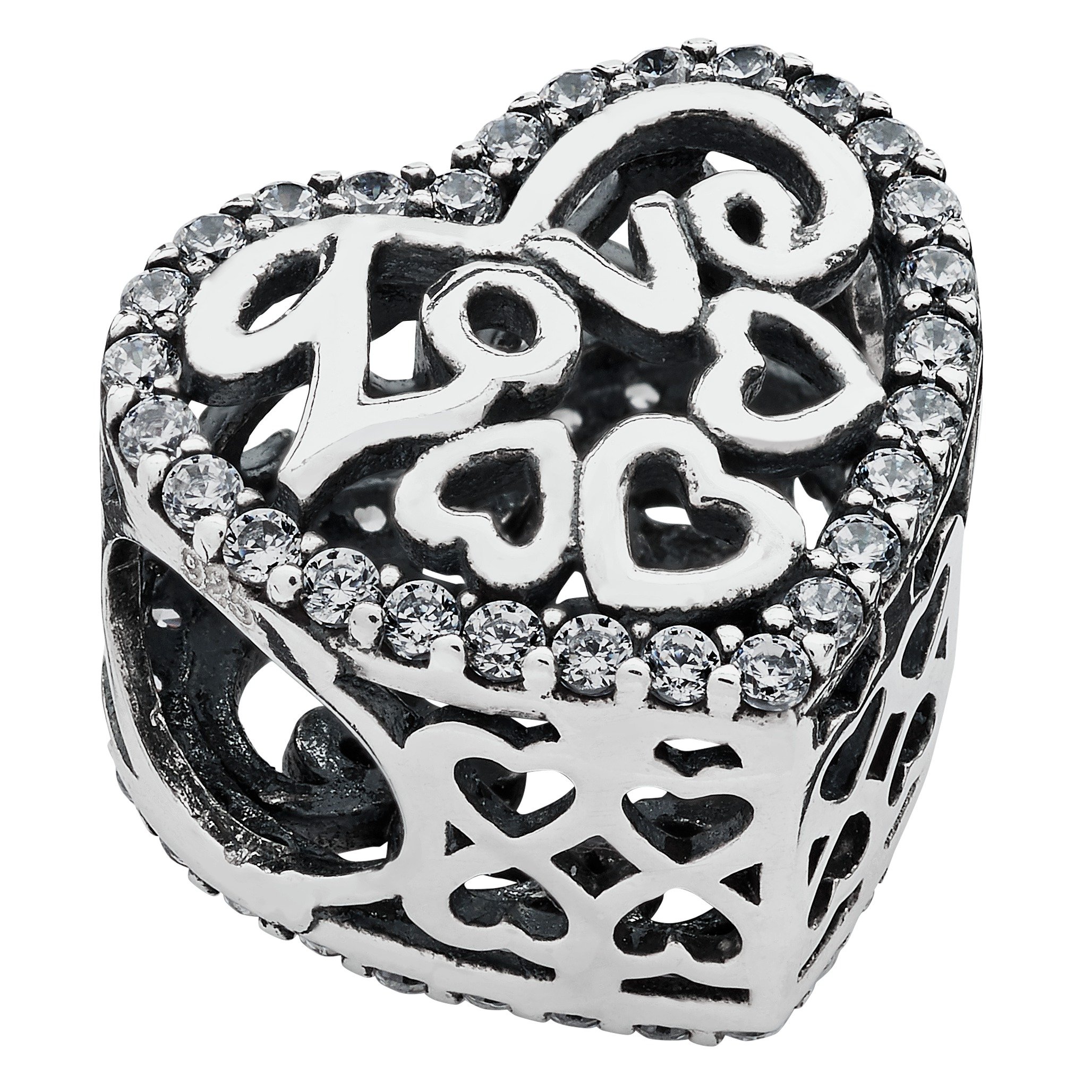 Moon & Back Sterling Silver Cubic Zirconia Love & Heart Bead Review