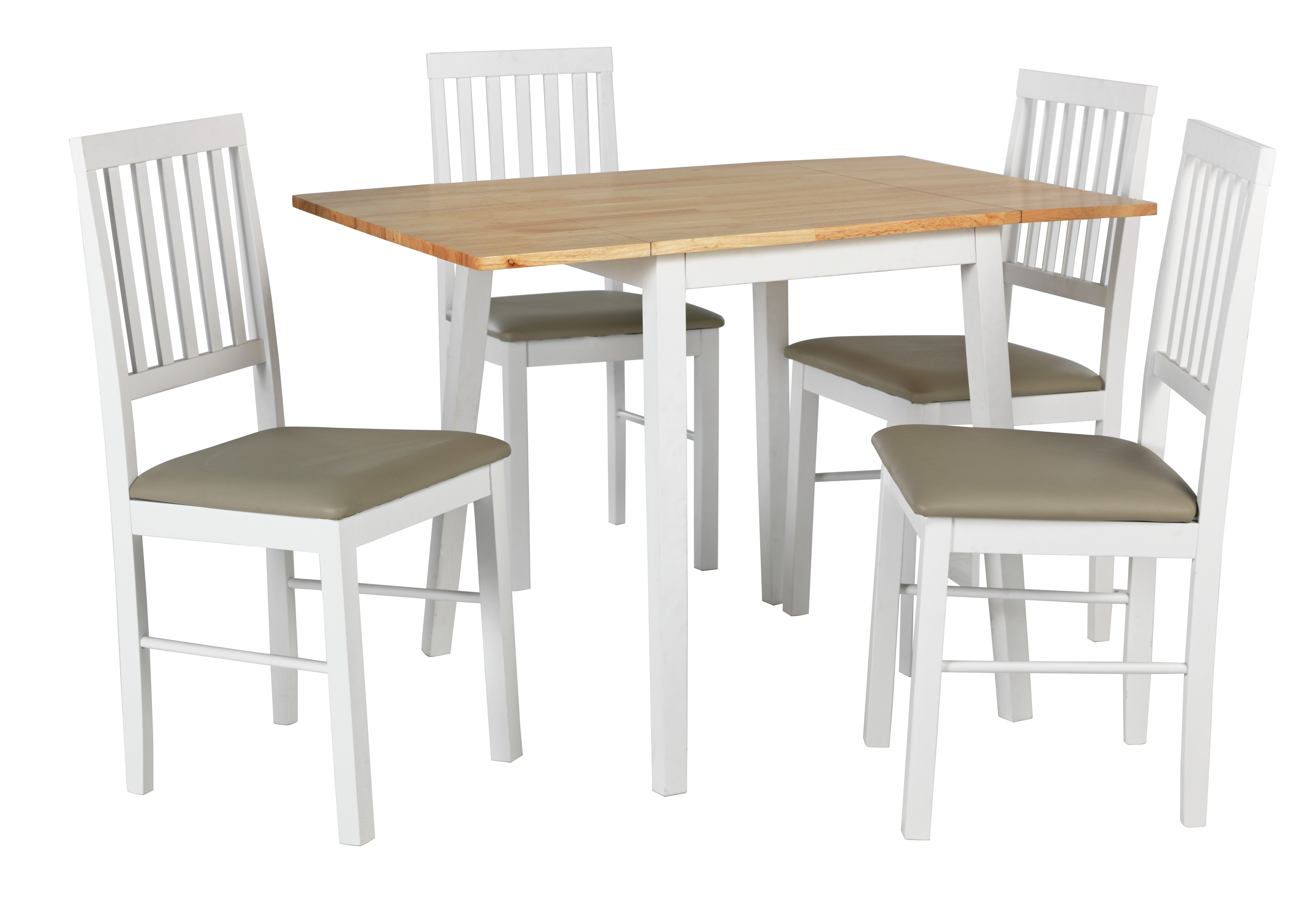 Argos Home Kendal Large Extending Table & 4 Chairs -Two Tone (6999531