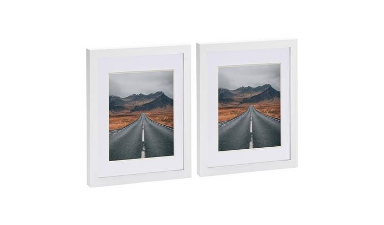 Nicola Spring Photo Frames - 8" x 10" with Mount - Set of 2 - White