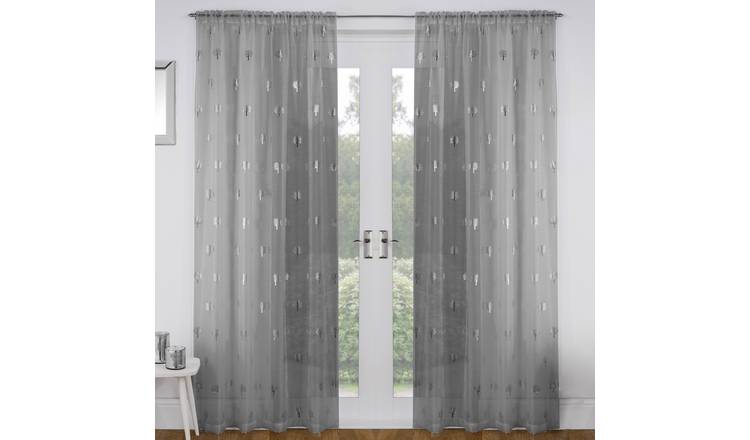 Tyrone Textiles Birch Rod Pocket Voile Panels - 140 x 122cm - Grey