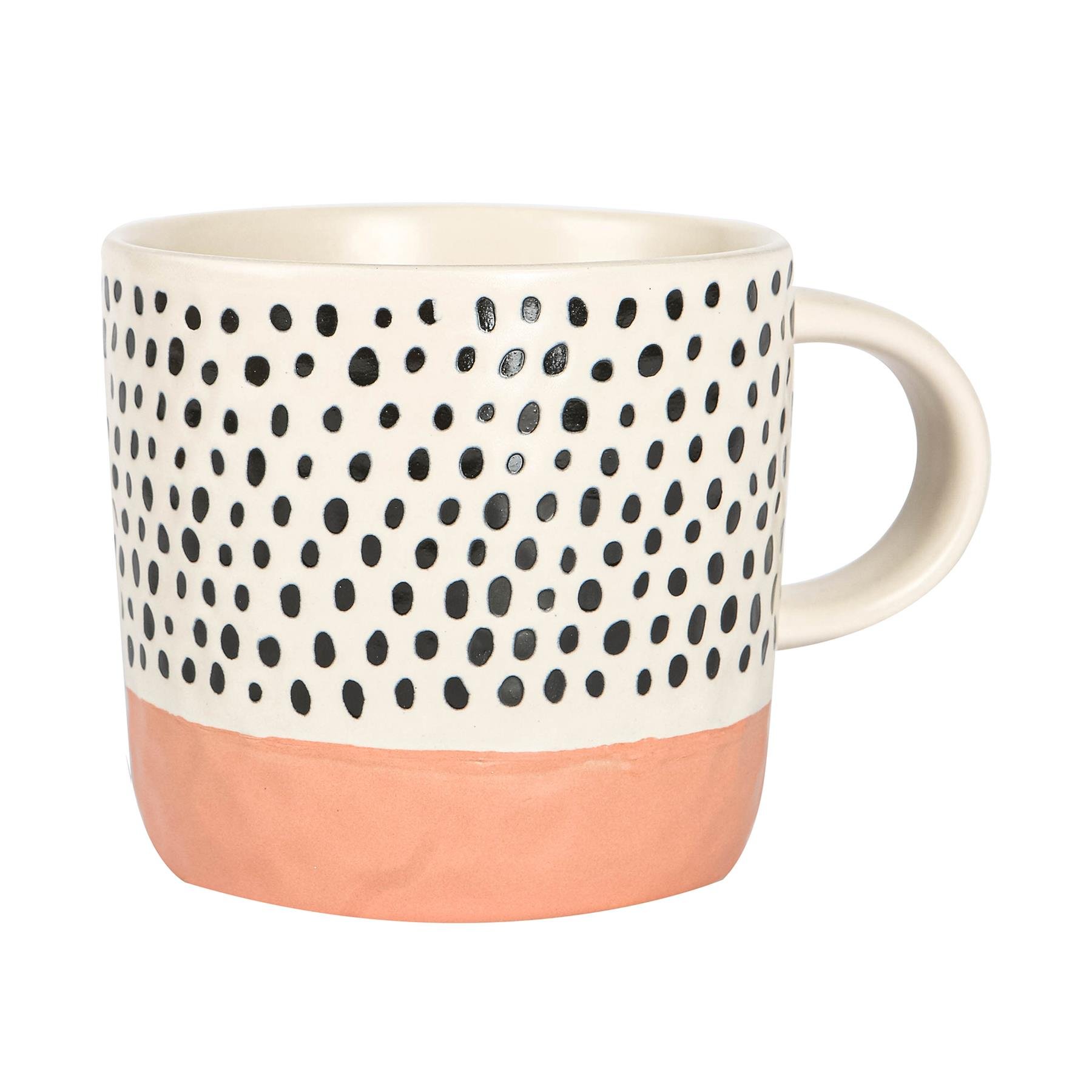 Nicola Spring Ceramic Dipped Dots Coffee Mugs - 385ml - 4 Colours - Image 5