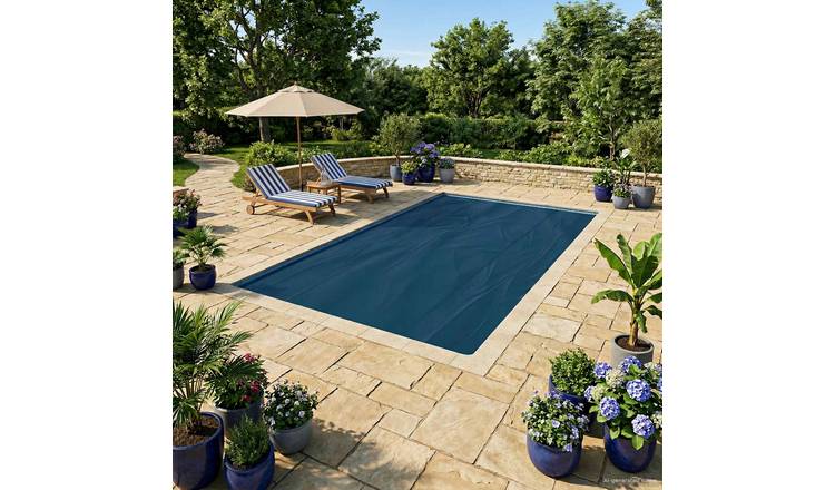 Walplus Square Polyethylene Solar Pool Cover - Black and Blue - 450 x 220 cm