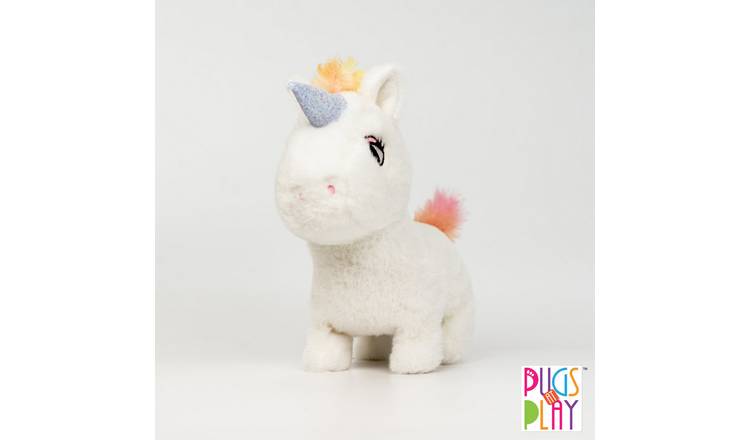 Pugs at Play Sugar the Unicorn Interactive Plush Toy - White