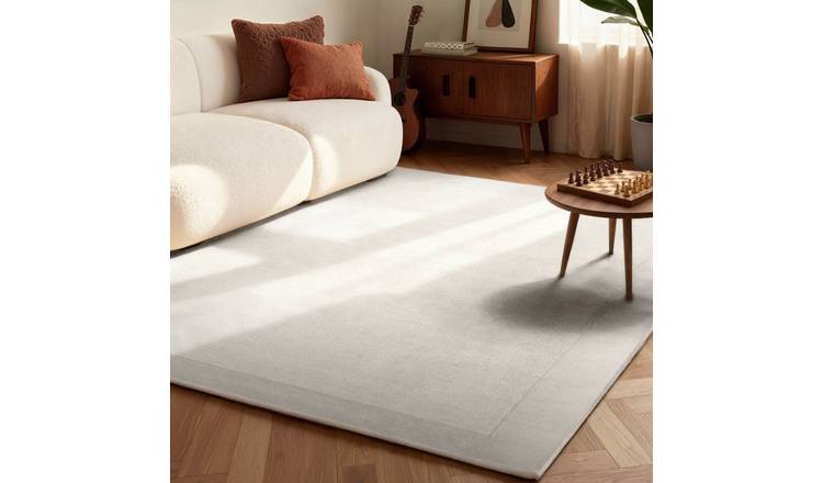 Villeroy and Boch  Cream  Kari Handmade Wool Blend Bordered Rug - 80 x 150cm