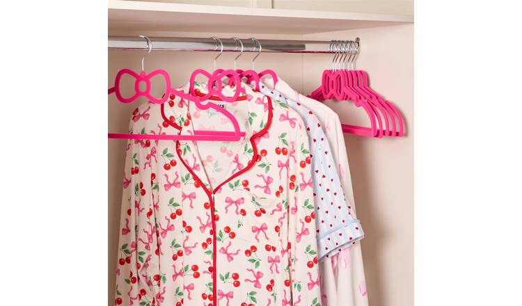 OHS 10 Pack Bow ABS Flocking Hangers - Hot Pink