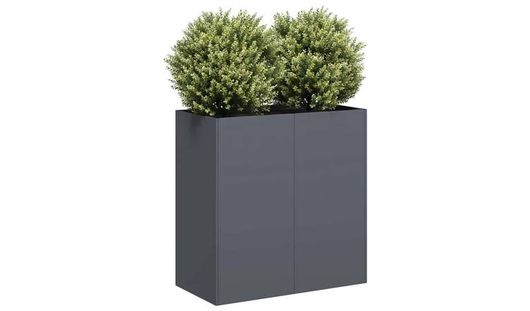 Walplus Steel Garden Planter - Anthracite - 80 x 40 x 80 cm
