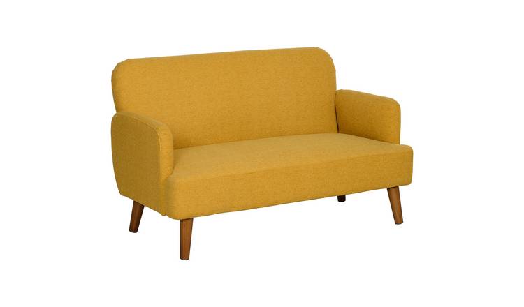 HOMCOM 2 Seater Velvet Modern Sofa - Yellow