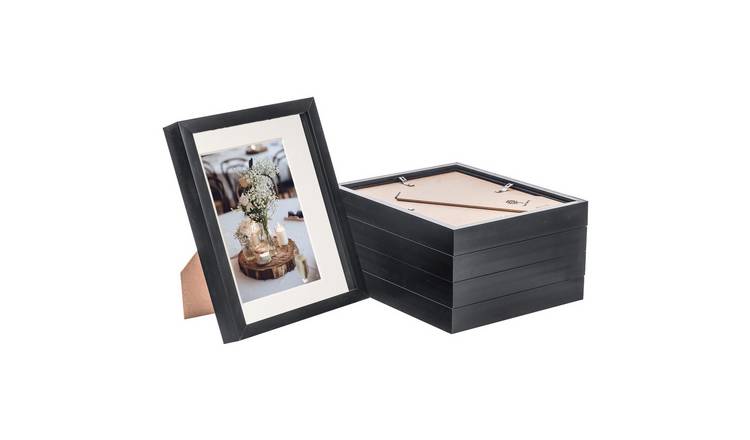 Nicola Spring 3D Box Photo Frames - 8 x 10" with Mount - Set of 5 - Black