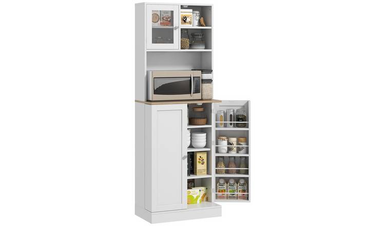 HOMCOM 8 Door Modern Adjustable Freestanding Storage Cabinet - White