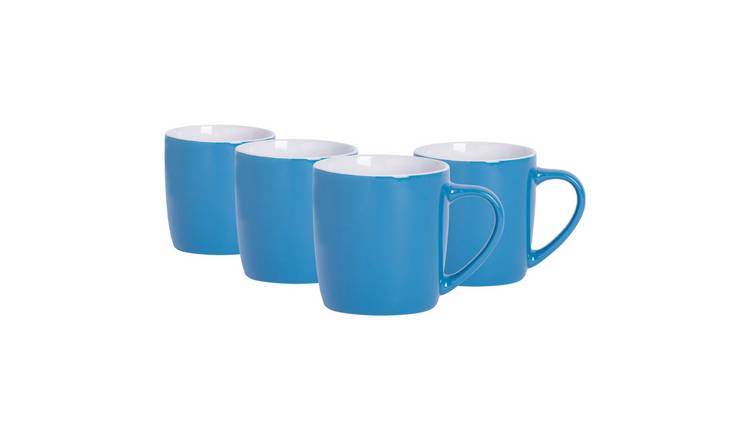Argon Tableware Coloured Coffee Mugs - 350ml - Blue - Pack of 4