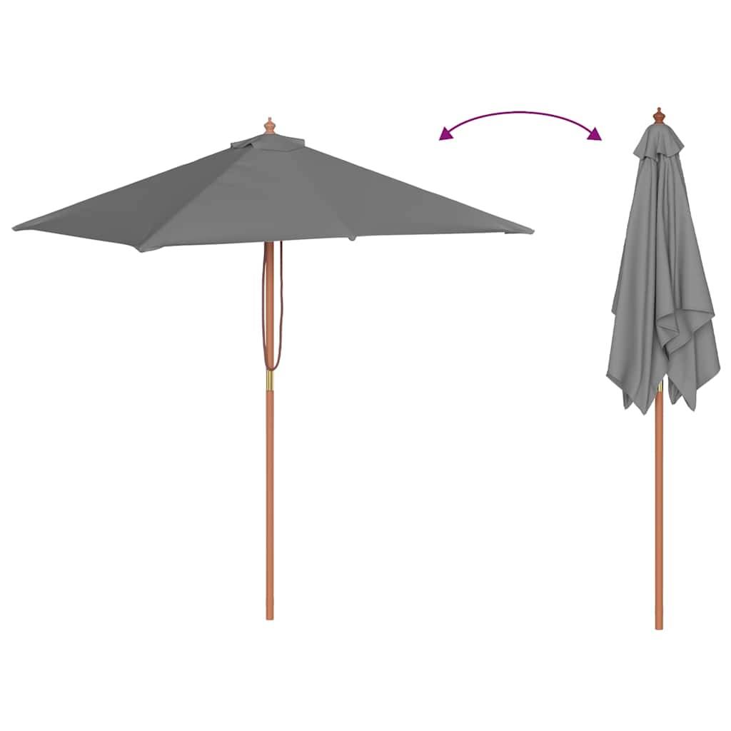 Walplus Garden Parasol - Anthracite - 150 x 200 x 235 cm - Image 6