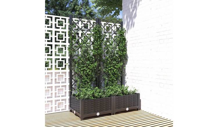 Walplus Polypropylene Garden Planter - Black - 80 x 40 x 121.5 cm
