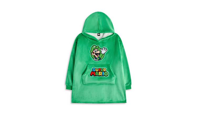 Nintendo Luigi Kids Boys Blanket Hoodie - Green