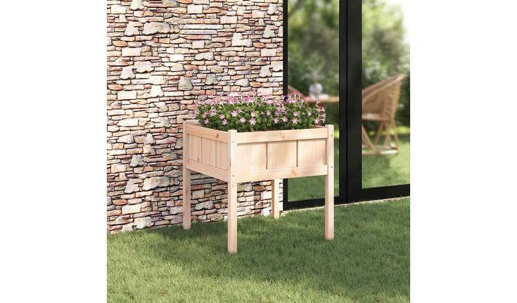 Walplus Wood Garden Planter - Nature - 70 x 70 x 70 cm
