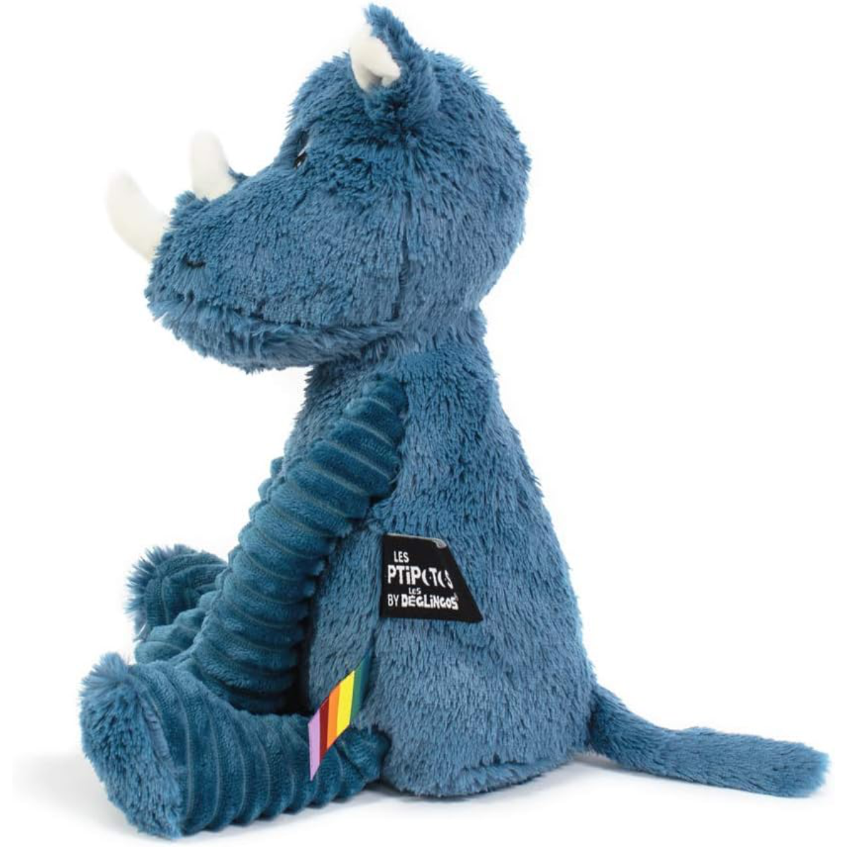 Les Deglingos Grosbisou the Rhino Childrens Plush Toy - Blue - Image 2
