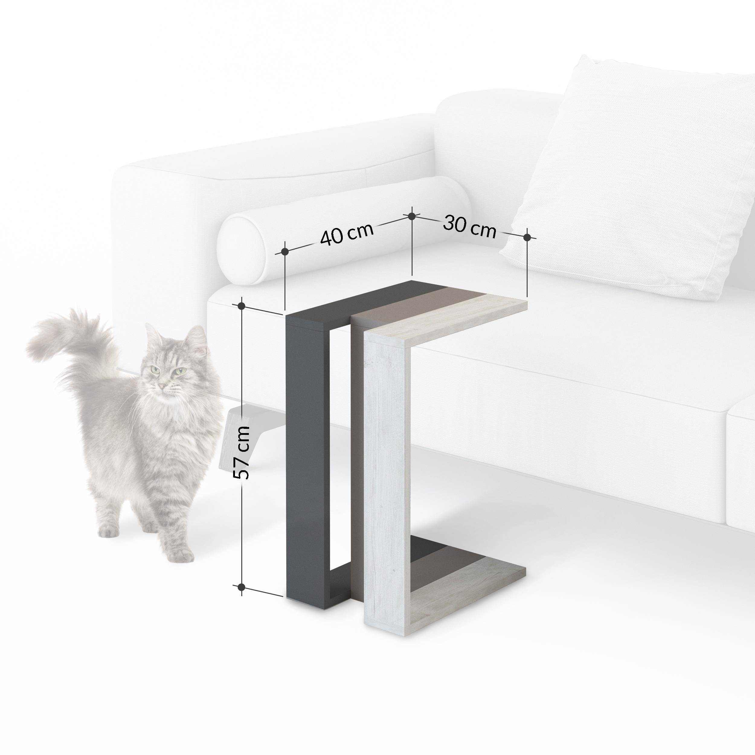 Decortie Muju Melamine Particleboard Side Table - Mocha - Image 4