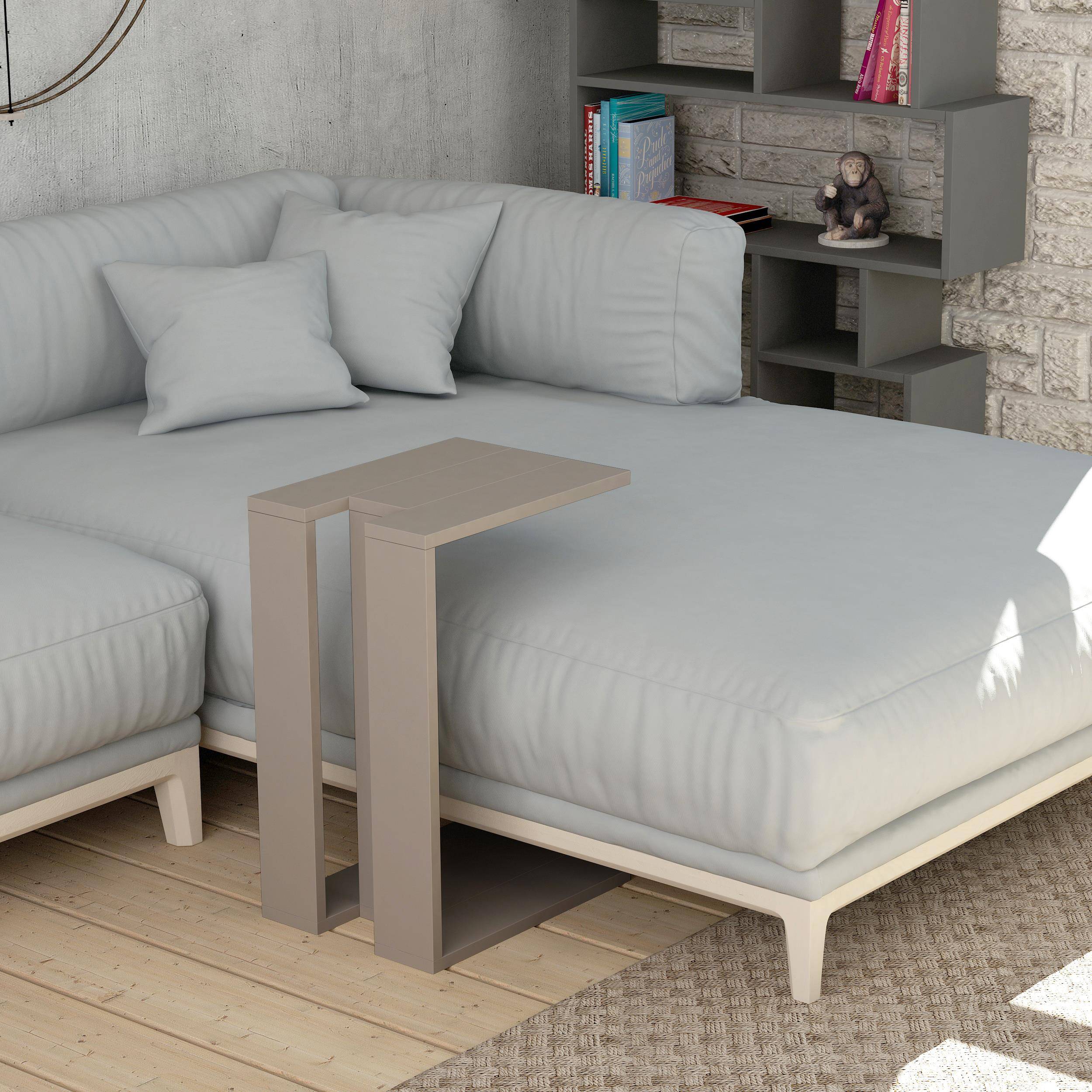 Decortie Muju Melamine Particleboard Side Table - Mocha - Image 1