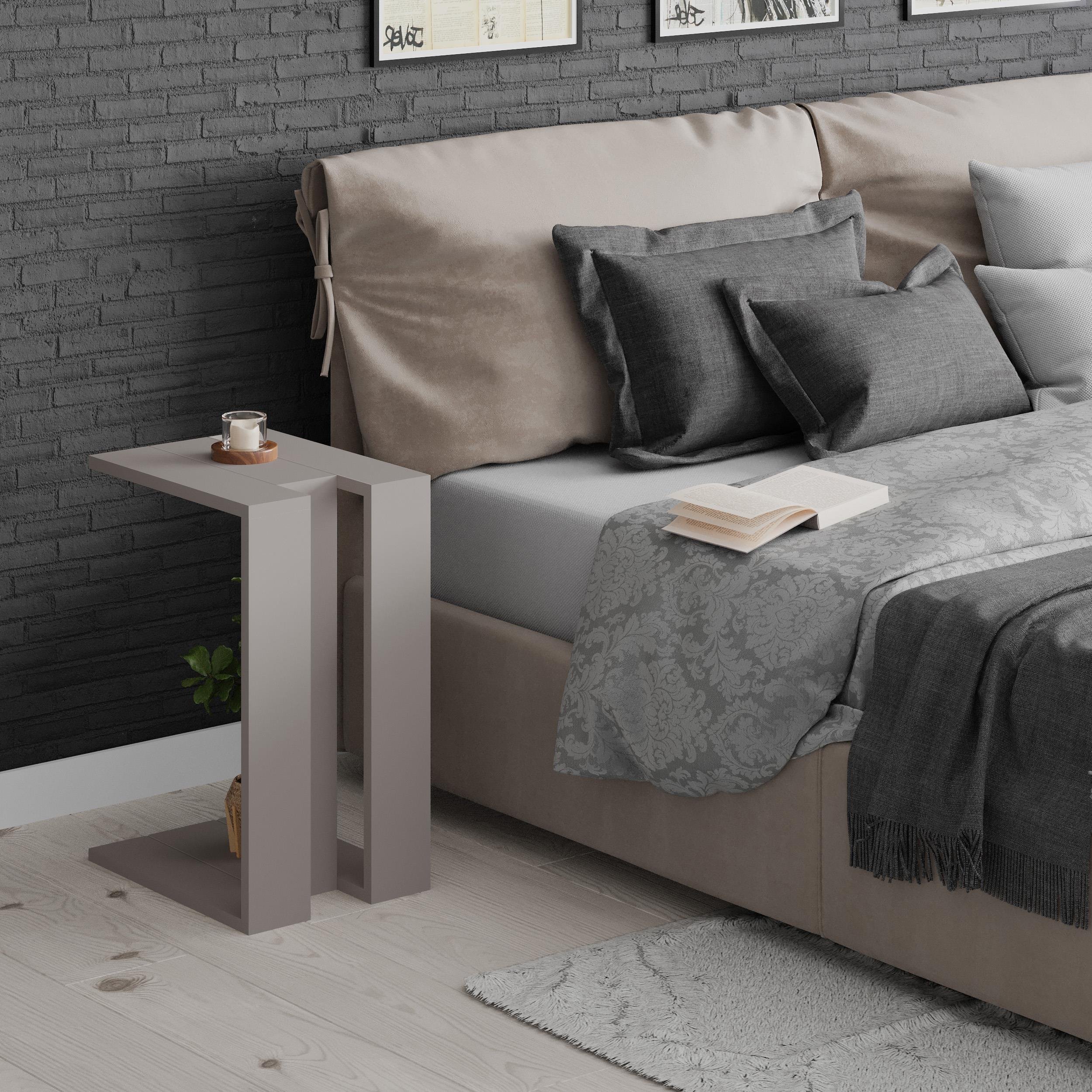Decortie Muju Melamine Particleboard Side Table - Mocha - Image 3