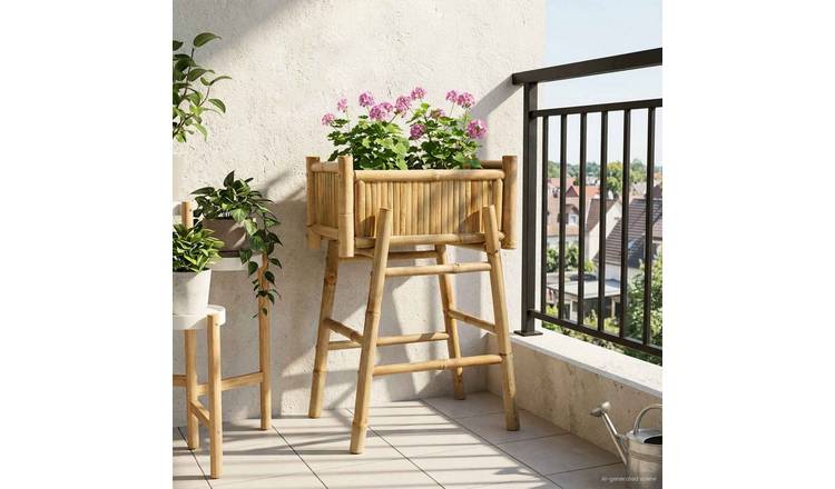 Walplus Bamboo Garden Planter - Natural - 50 x 38 x 74 cm