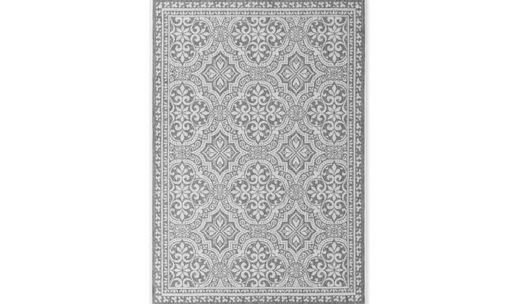Hanse Home Grey Rosel Indoor Outdoor Vintage Reversible Rug - 120 x 170cm