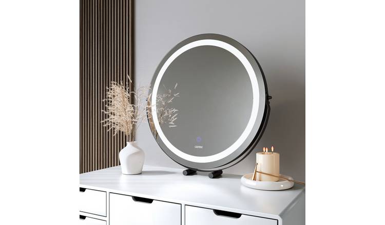 CARME Home Riley Large Touch Sensor LED Makeup Mirror With Lights - Black