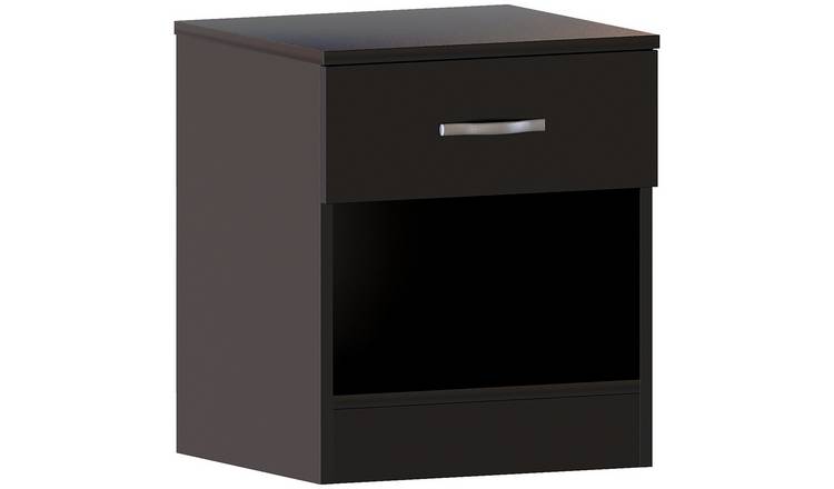 Vida Designs Riano 1 Drawer Bedside Chest - Black
