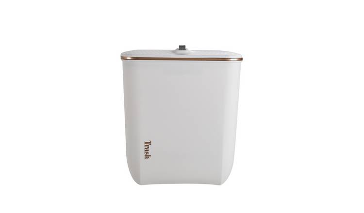 Living and Home Hanging Rubbish Bin with Lid Pearl