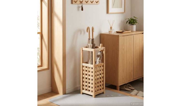 Walplus Wood Umbrella Stand - 18 x 18 x 50 cm
