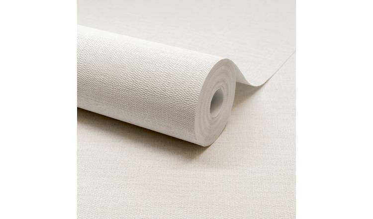 Grandeco Telma Slubbed Fabric Hessian Textured Wallpaper - White