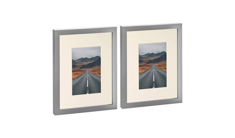 Nicola Spring Photo Frames - 8" x 10" with Mount - Set of 2 - Grey