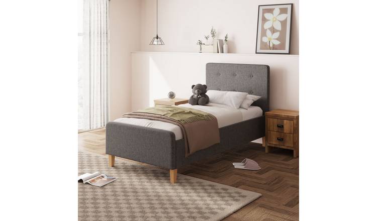 GFW Ashbourne Single Fabric Side Lift Ottoman Bed - Grey