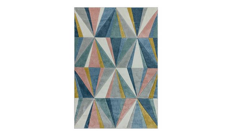 Mega Flooring Multi Modern Geometric Rug - 80 x 150cm
