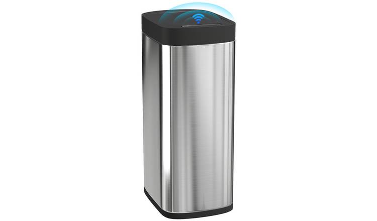 HOMCOM 50L Kitchen Sensor Bin with Motion Sensor Manual Override - Silver