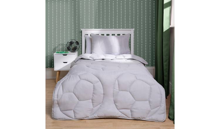 OHS Football Coverless 7.5 Tog Duvet Set Quilt Grey - Single
