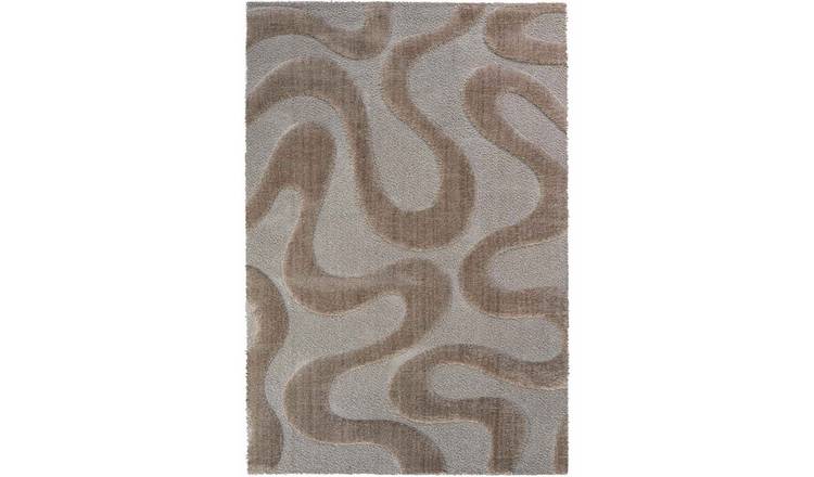 Mega Flooring Brown Modern Abstract Rug - 133 x 195cm