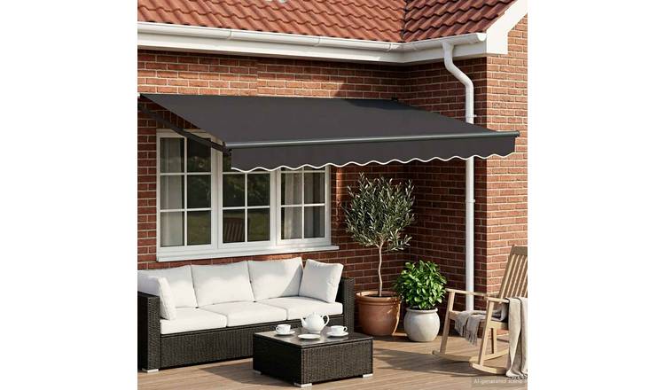 Walplus Electric Aluminium Retractable Awning - Anthracite - 350 x 250 cm