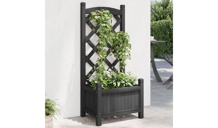Walplus Firwood Garden Planter - Black V2 - 40 x 30 x 90 cm