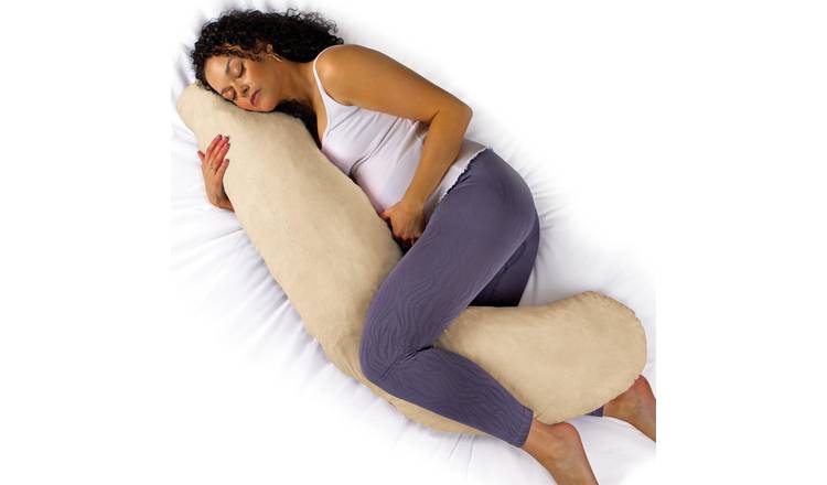Aamira L Shape Memory Foam Pregnancy Pillow 145cm - Cream