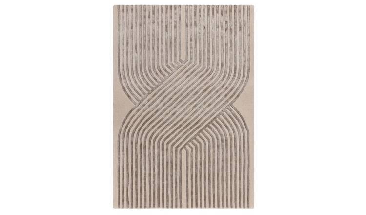 Mega Flooring White Handmade Striped Rug - 120 x 170cm