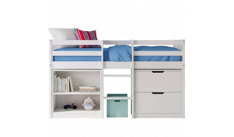 Noa & Nani Jens Shorty Low Cabin Bed With Storage - White