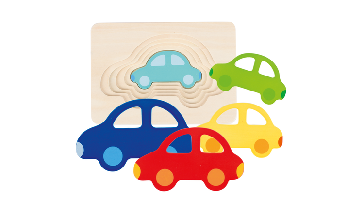 Goki 5 Piece Wooden Car Layered Puzzle